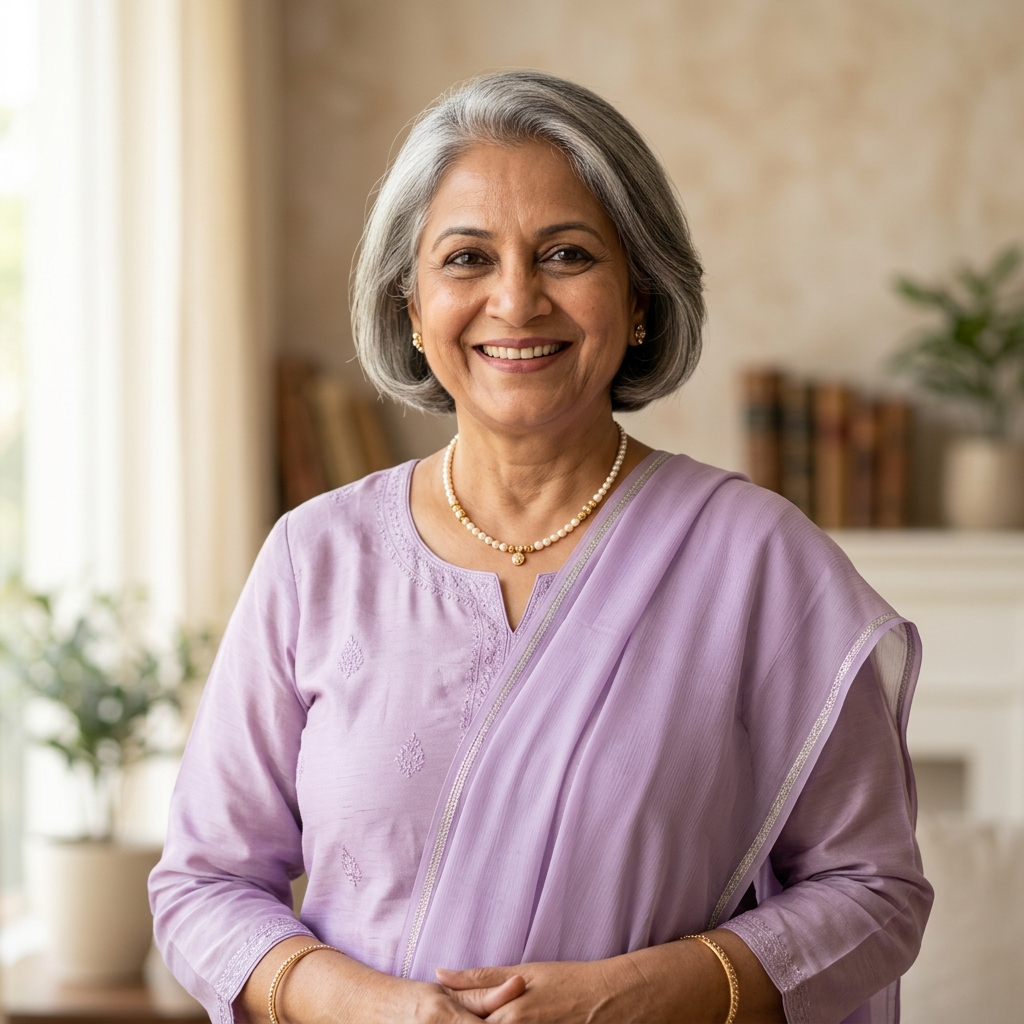 Portrait of senior woman smiling warmly — community life at SixtyPlusZone