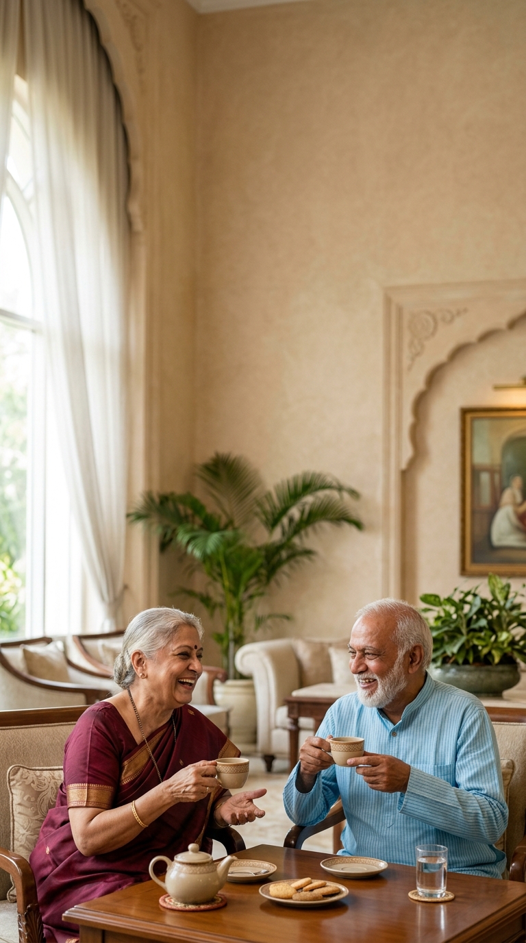 Indian seniors enjoying day care activities