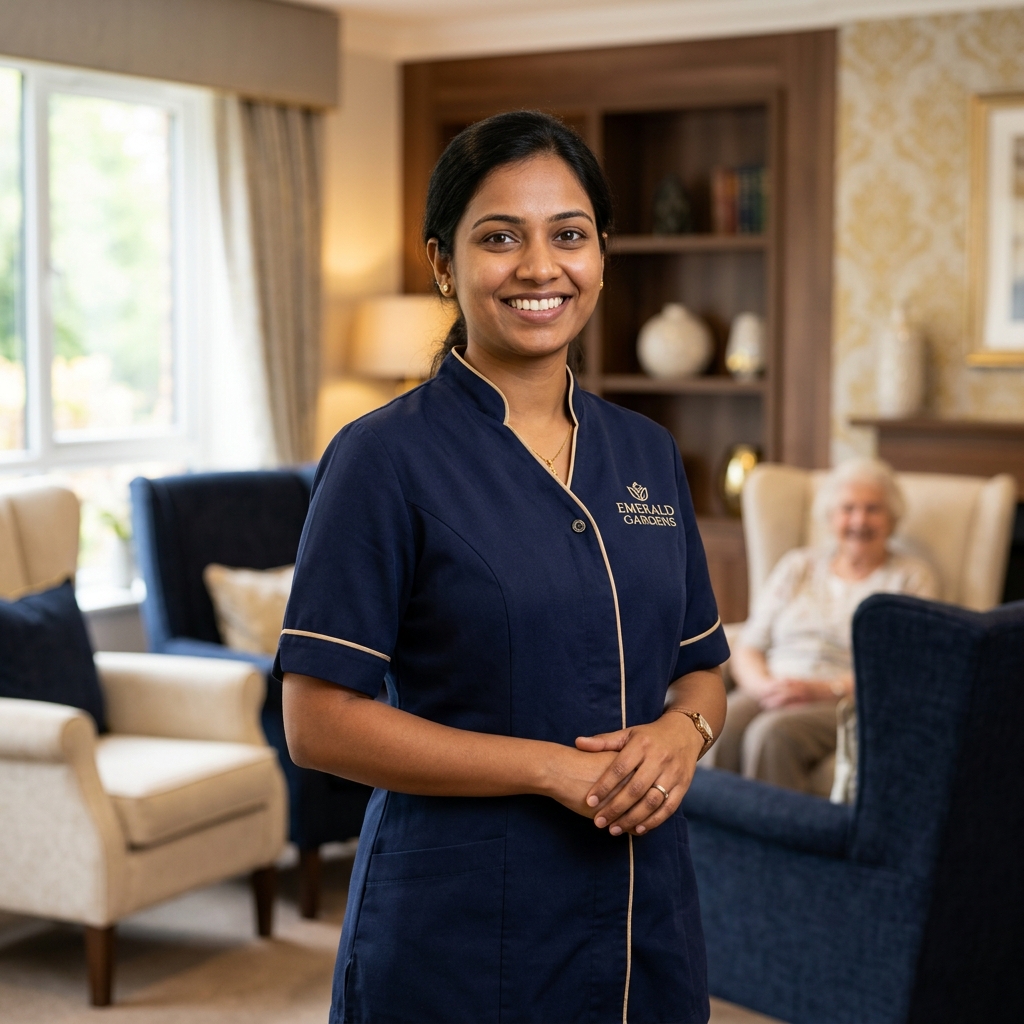Friendly senior care nurse
