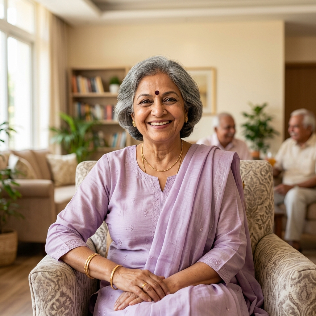 Confident and happy senior woman