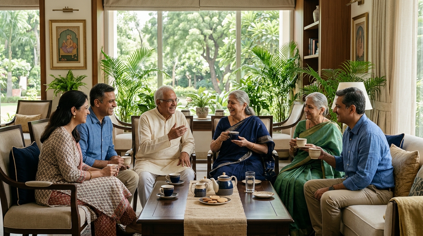 Bright community lounge in Sector 45 Gurugram — nearby home