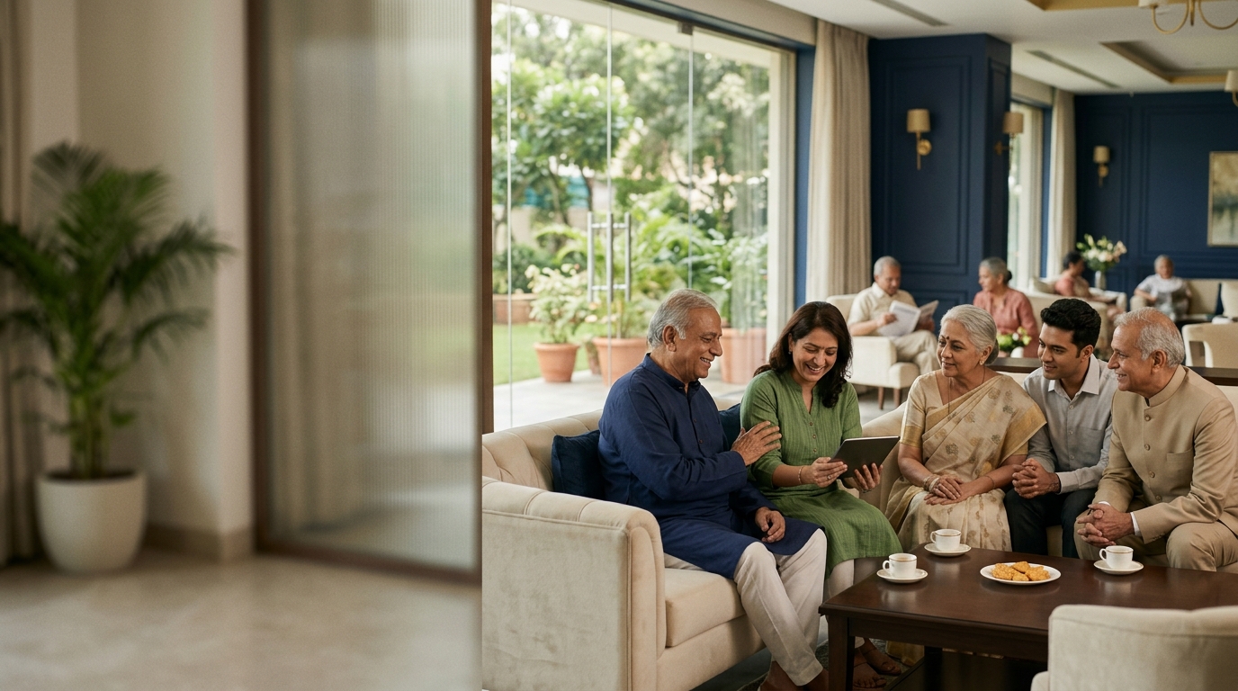 Senior care in Gurugram — garden and community home in Sector 45, Gurgaon context