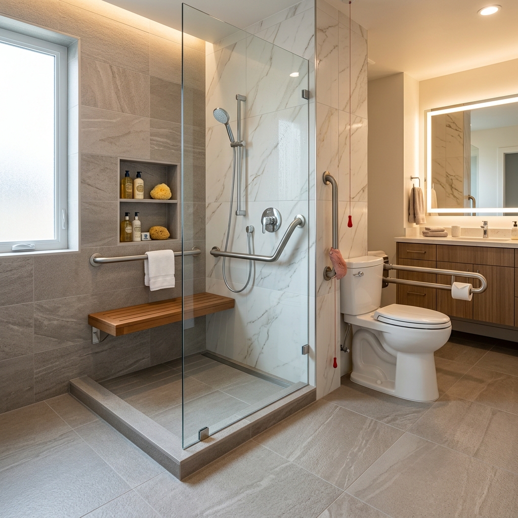 Accessible bathroom and home adaptation details