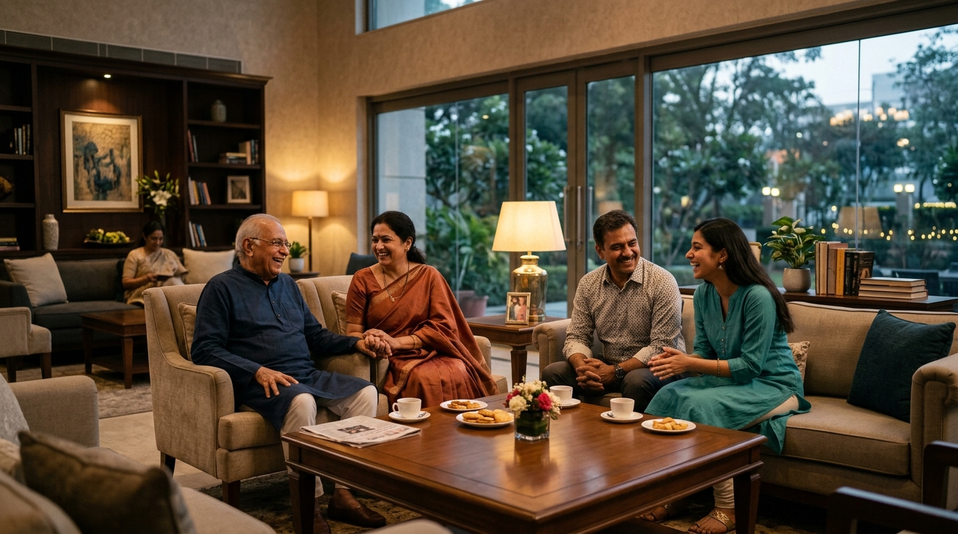 Small wellness gathering — gentle group activity