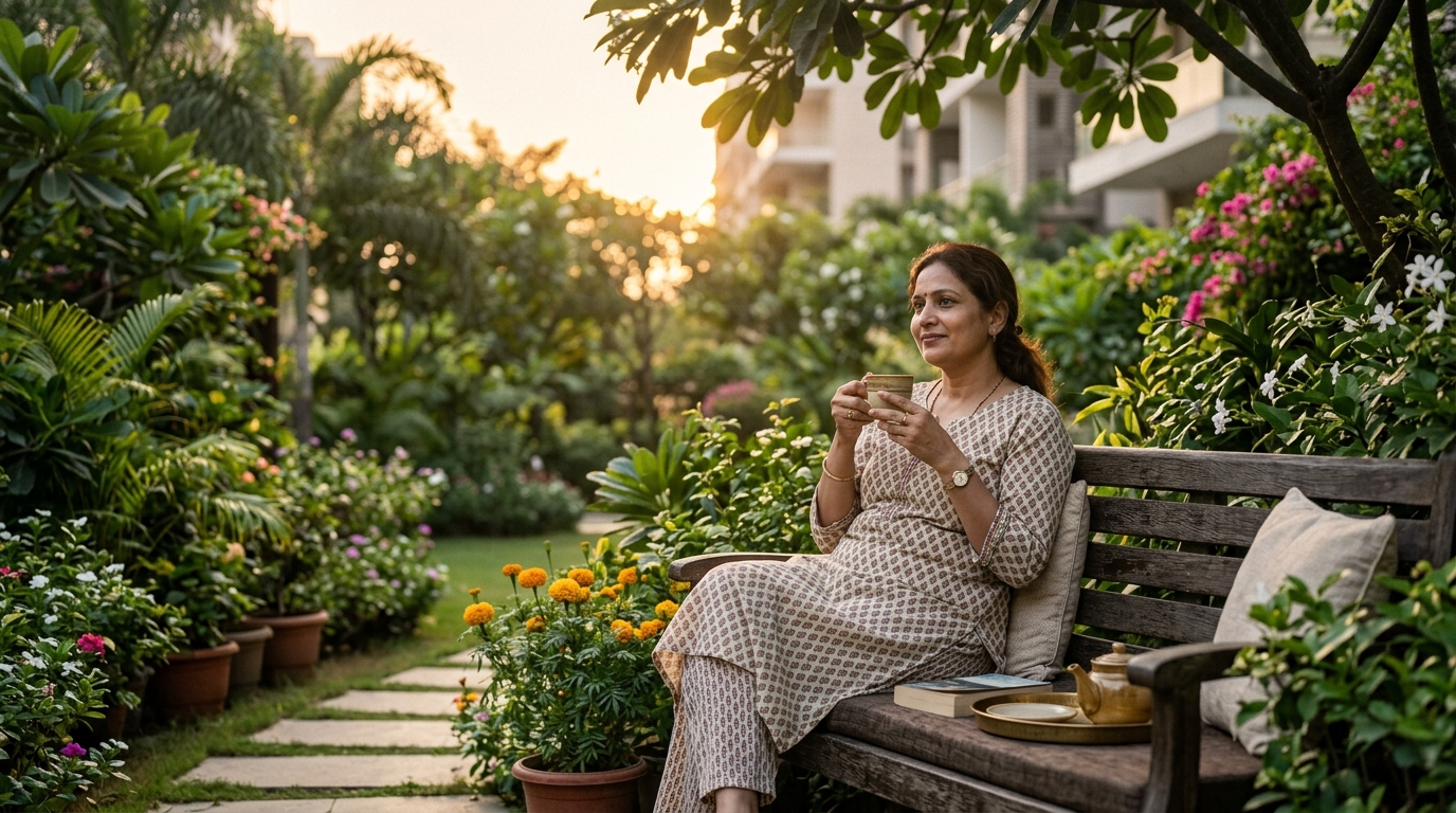 Garden pause — time for caregiver reflection