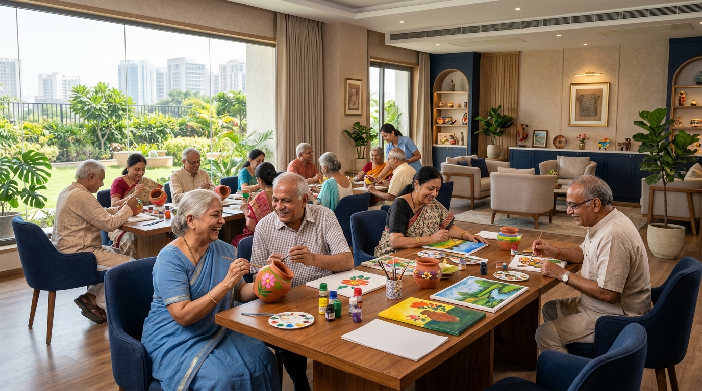 Community dining room during day care lunch